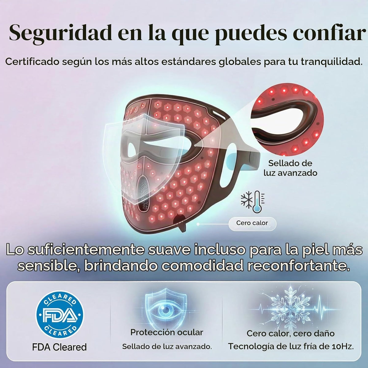 Terapia de luz roja 3D aprobada por la FDA para cara, 6 modos | Aju...