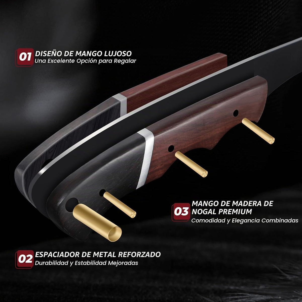 DRGSKL Cuchillo de filete de pescado de 7 pulgadas - Cuchillo de re...