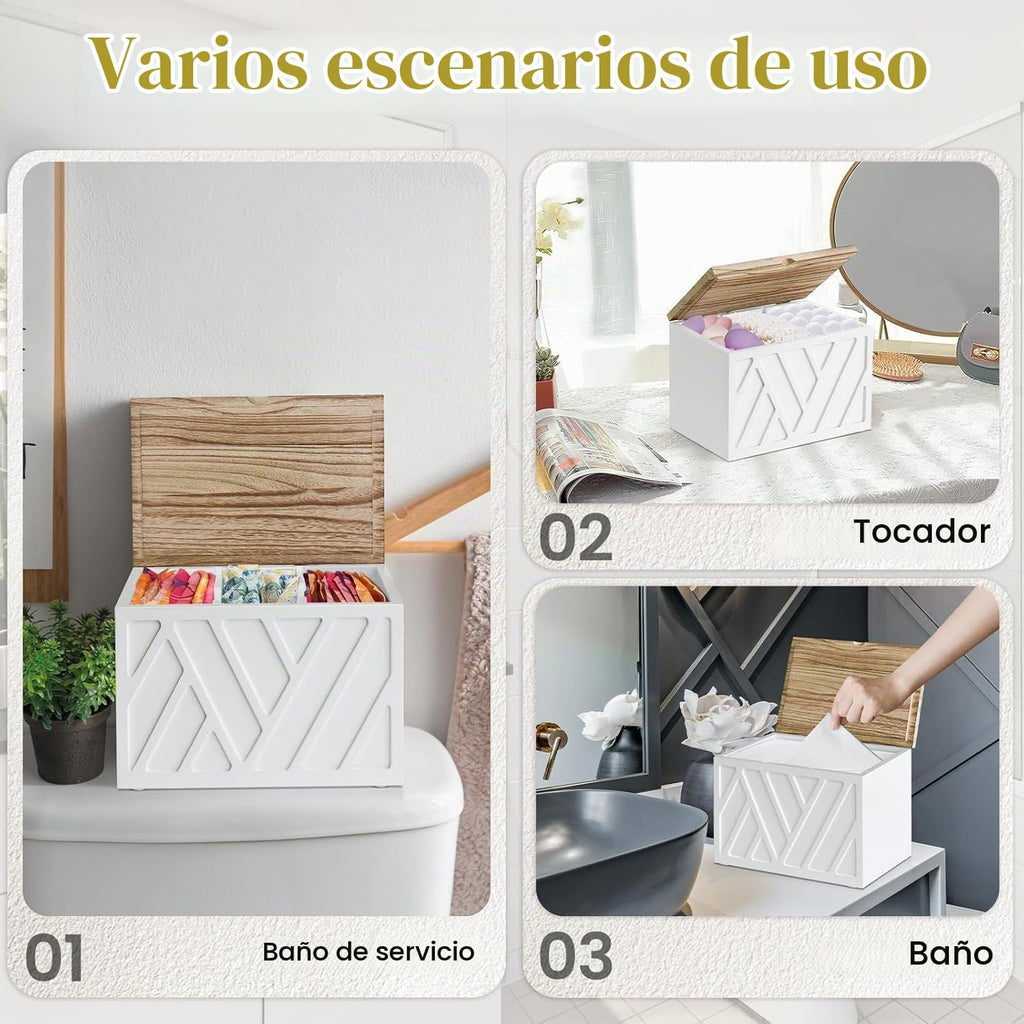 2 piezas de soporte para tampones blanco para decoración de baño, o...
