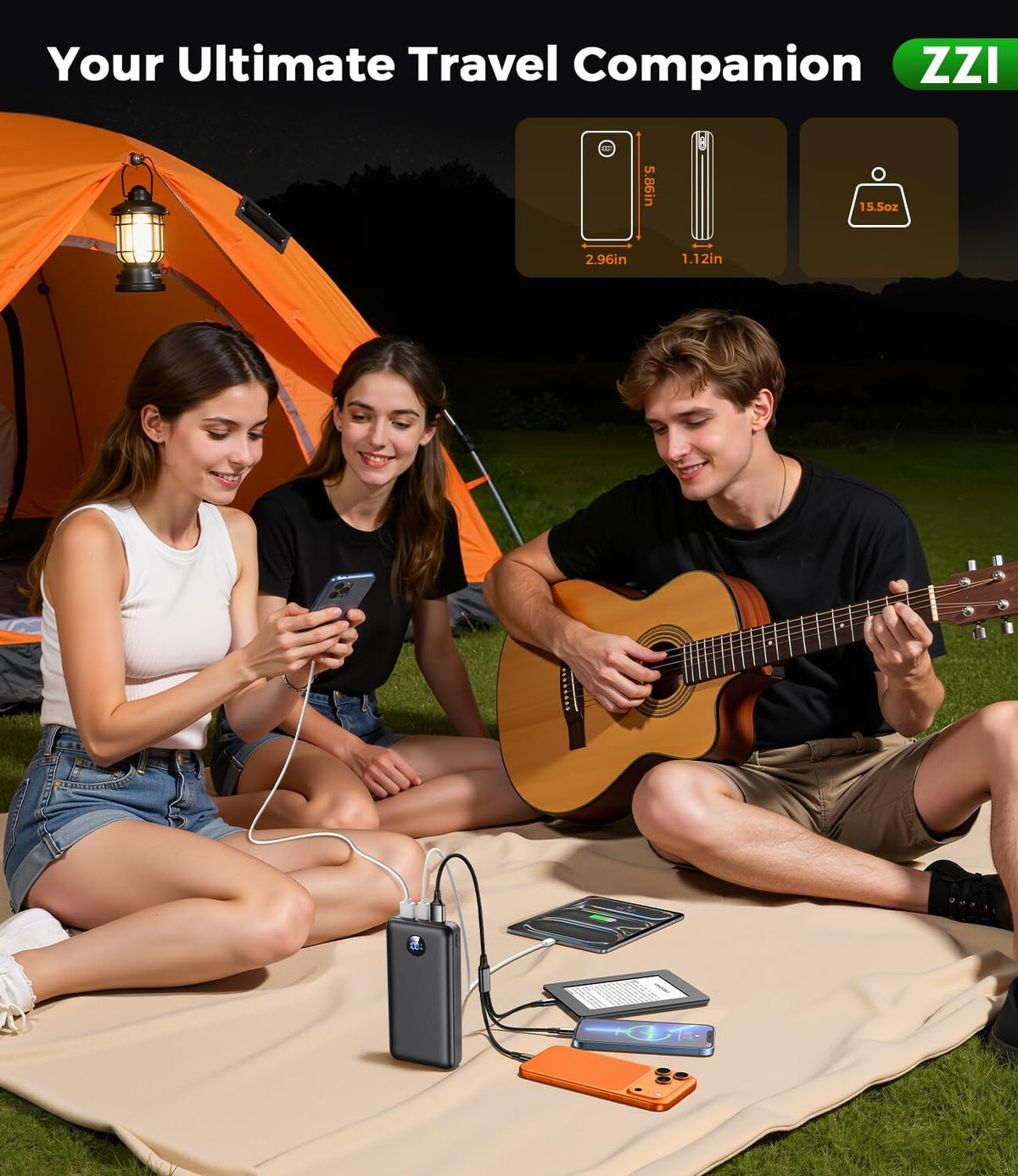 Cargador portátil ZZI Power Bank 60000mAh, batería de carga rápida...