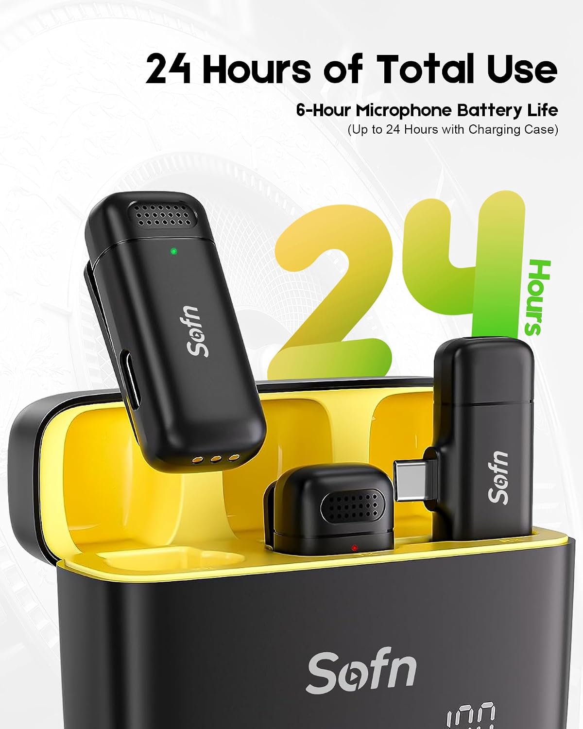 Micrófono inalámbrico Sofn para iPhone y Android, mini micrófono de...