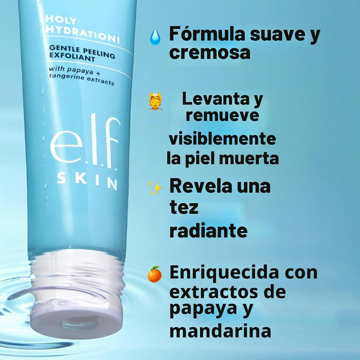 e.l.f. PIEL ¡Santa Hidratación! Exfoliante de Peeling Suave Mini, L...