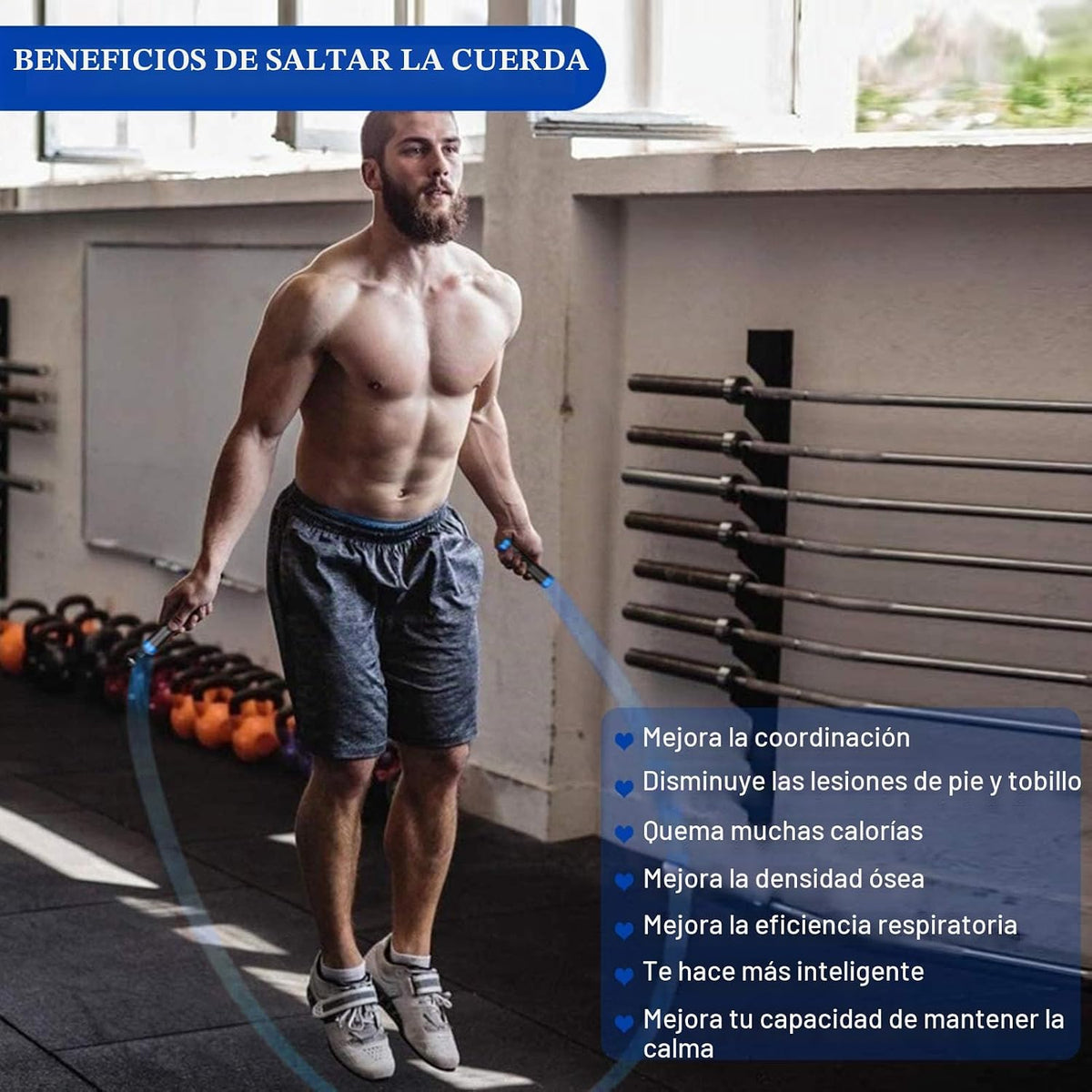 Redify Cuerda de saltar con peso para entrenamiento físico (1 libra...
