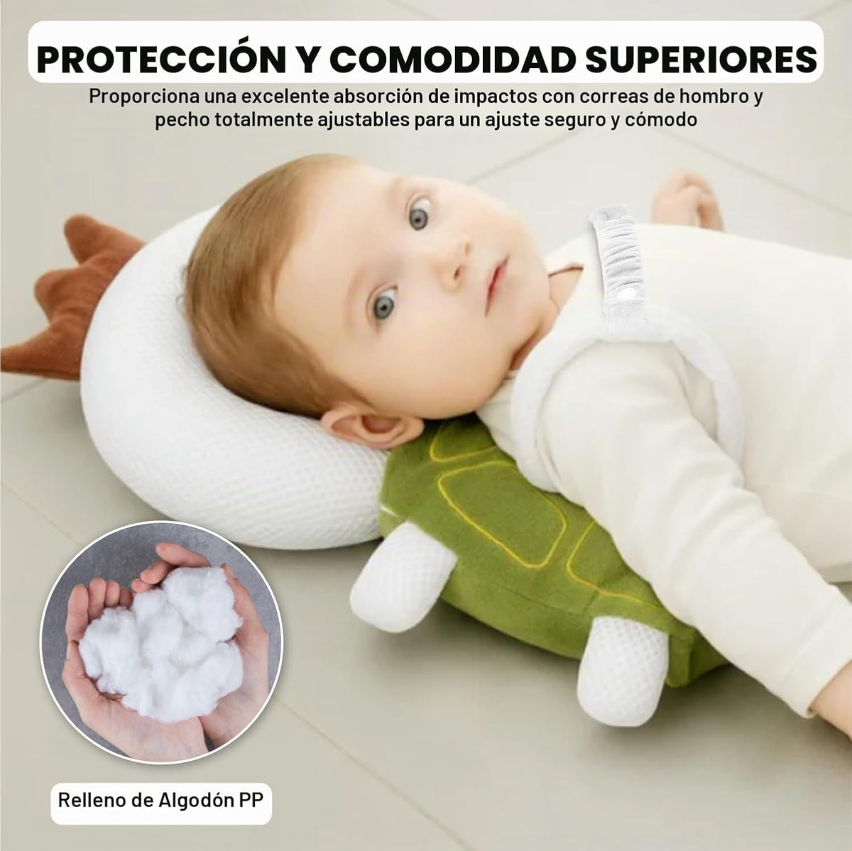 Mochila protectora de cabeza para bebé con un par de calcetines ant...