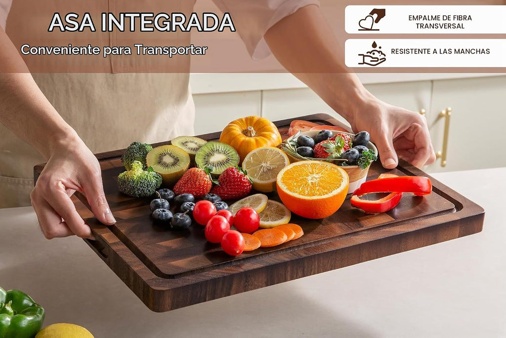 THETCHRY Tabla de cortar de madera de nogal para cocina, tabla de c...