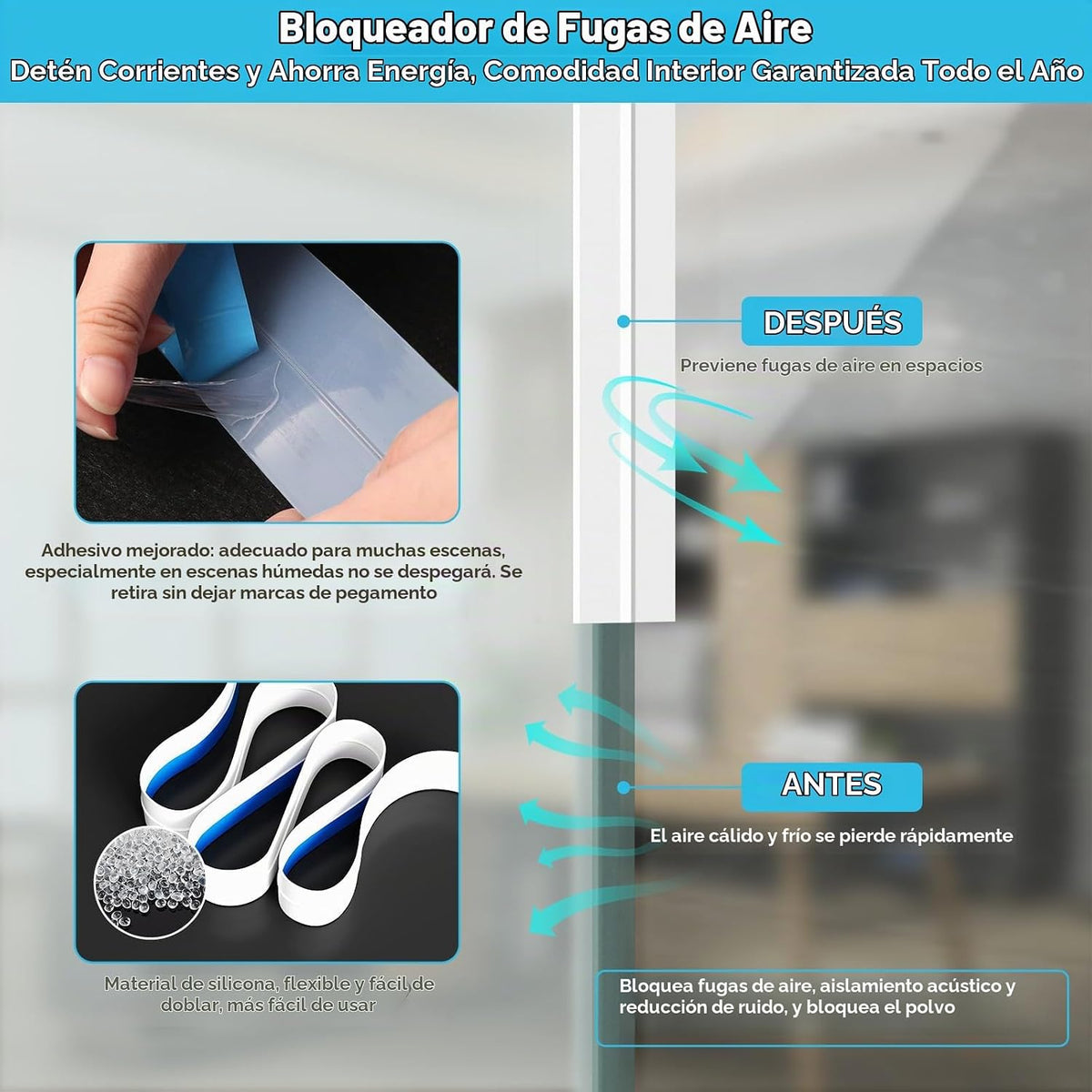 Greymond - Sello para puerta de ducha, 20 pies, blanco, 1 pulgada |...