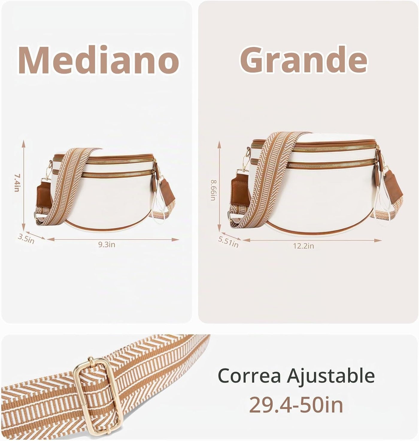 oscaurt Bolso cruzado de cuero para mujer, bolso grande para mujer,...
