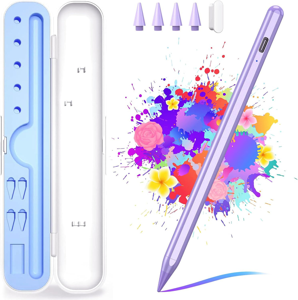 Lápiz capacitivo para iPad A16\/10ª\/9ª Generación, Carga Rápida de...