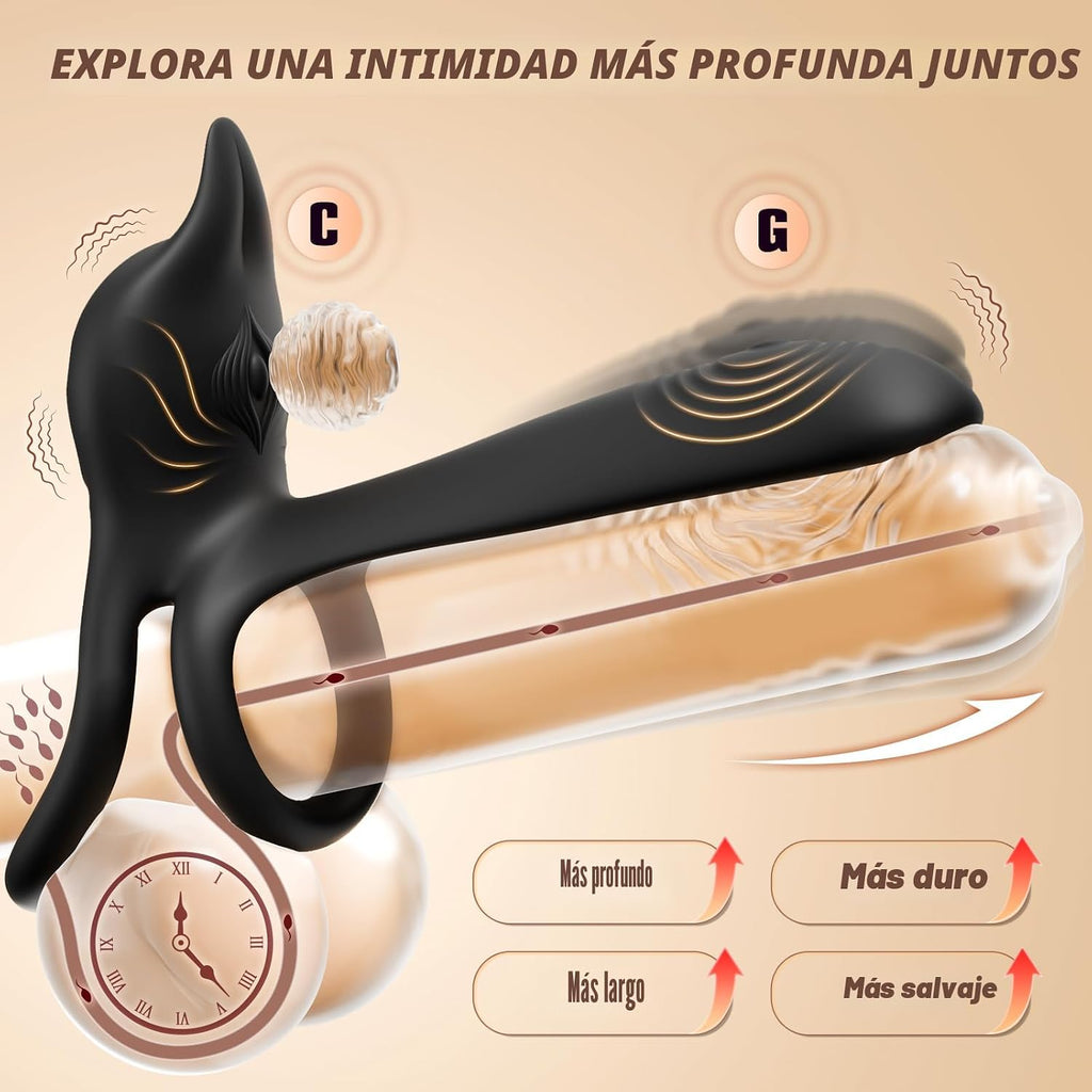 MOOLIGIRL Anillo de pene de juguete sexual para adultos, anillo dob...