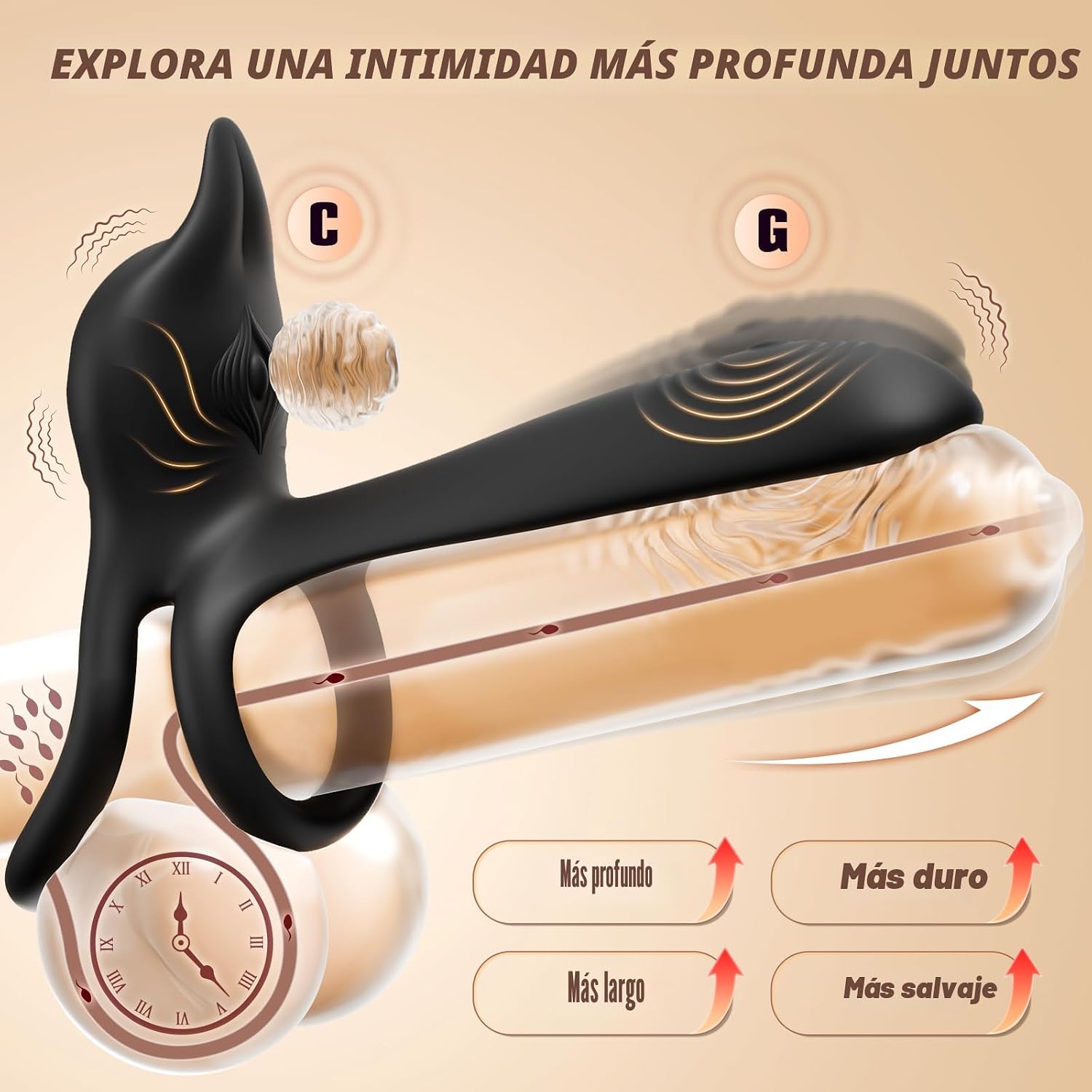 MOOLIGIRL Anillo de pene de juguete sexual para adultos, anillo dob...