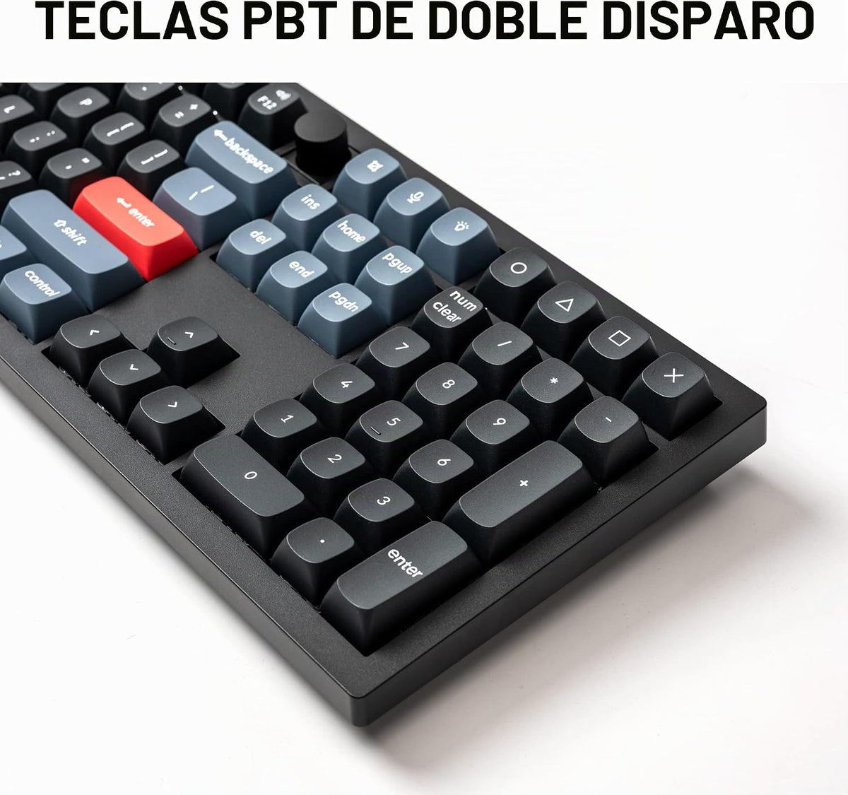 Keychron V6 Teclado mecánico con cable personalizado con perilla, d...