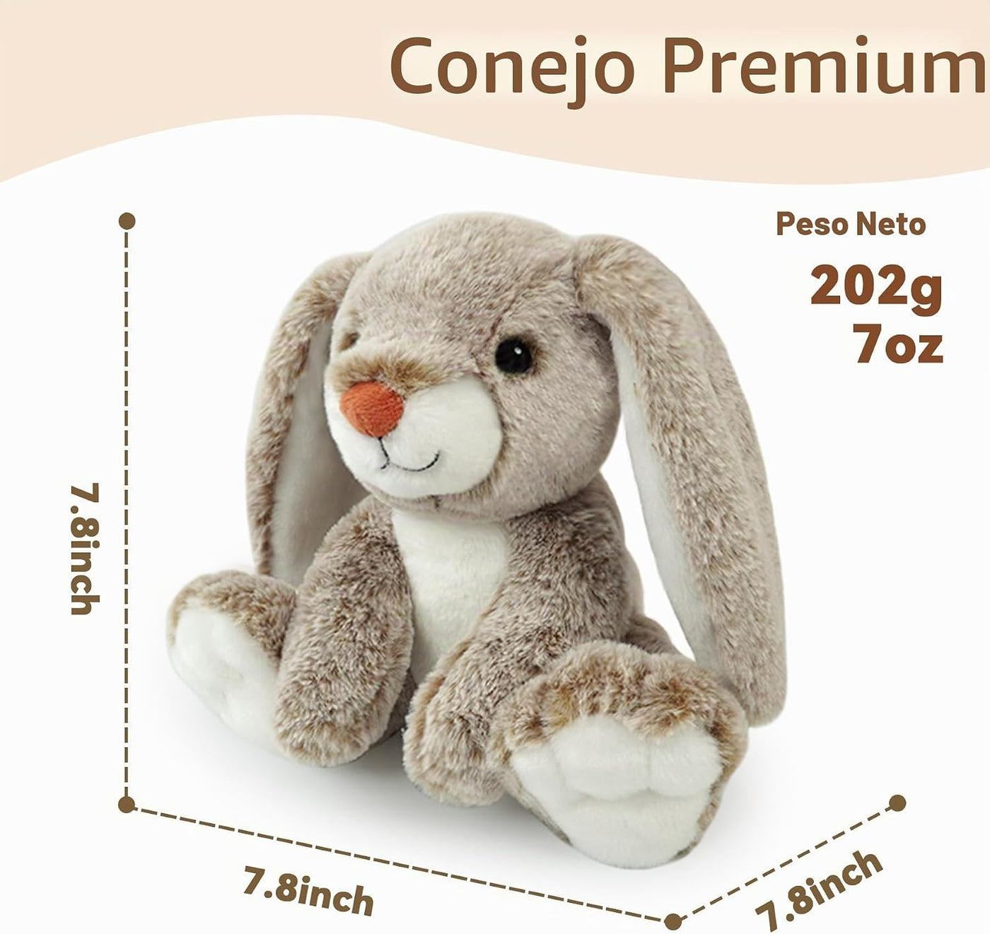 Juguete de peluche de conejo con pies grandes Adorable conejo muñec...