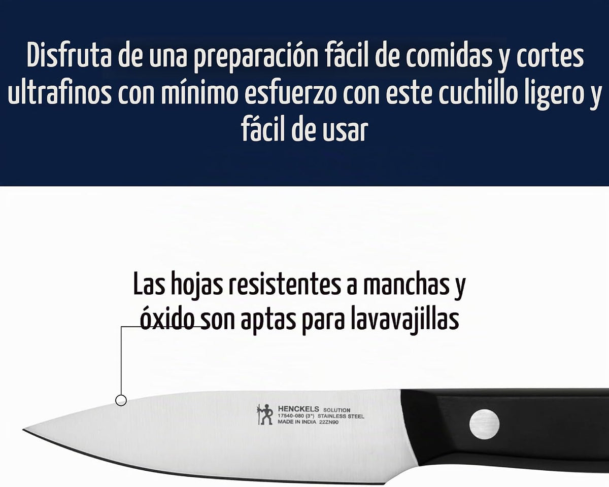 HENCKELS Solution Razor-Sharp - Juego de cuchillos de chef compacto...