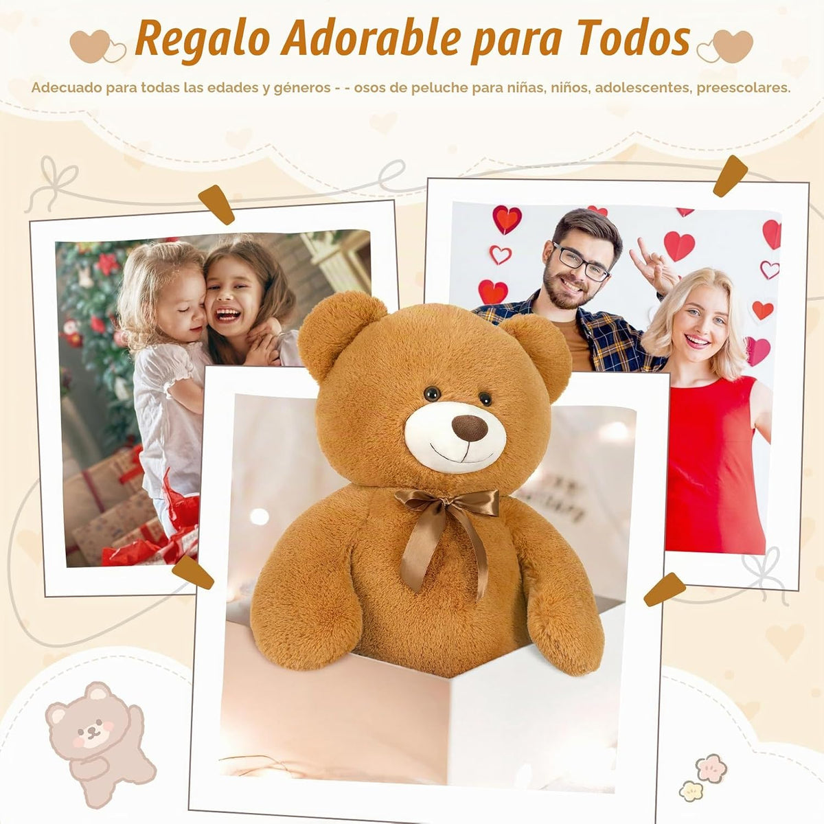 MaoGoLan Oso de peluche gigante de 50 pulgadas, animal de peluche g...
