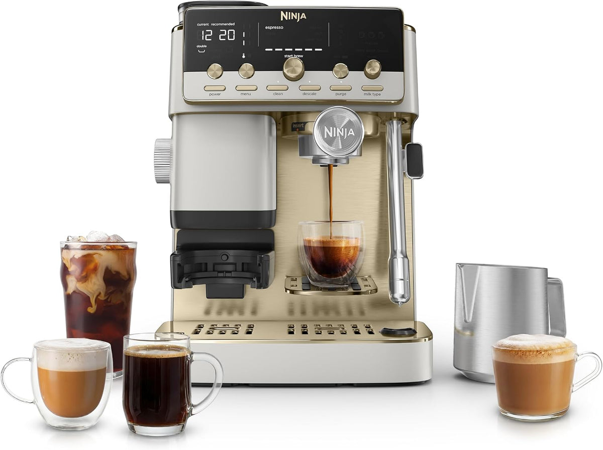 Ninja Luxe Café Mini Plus con AutoFroth, hueso y champán exclusivos...