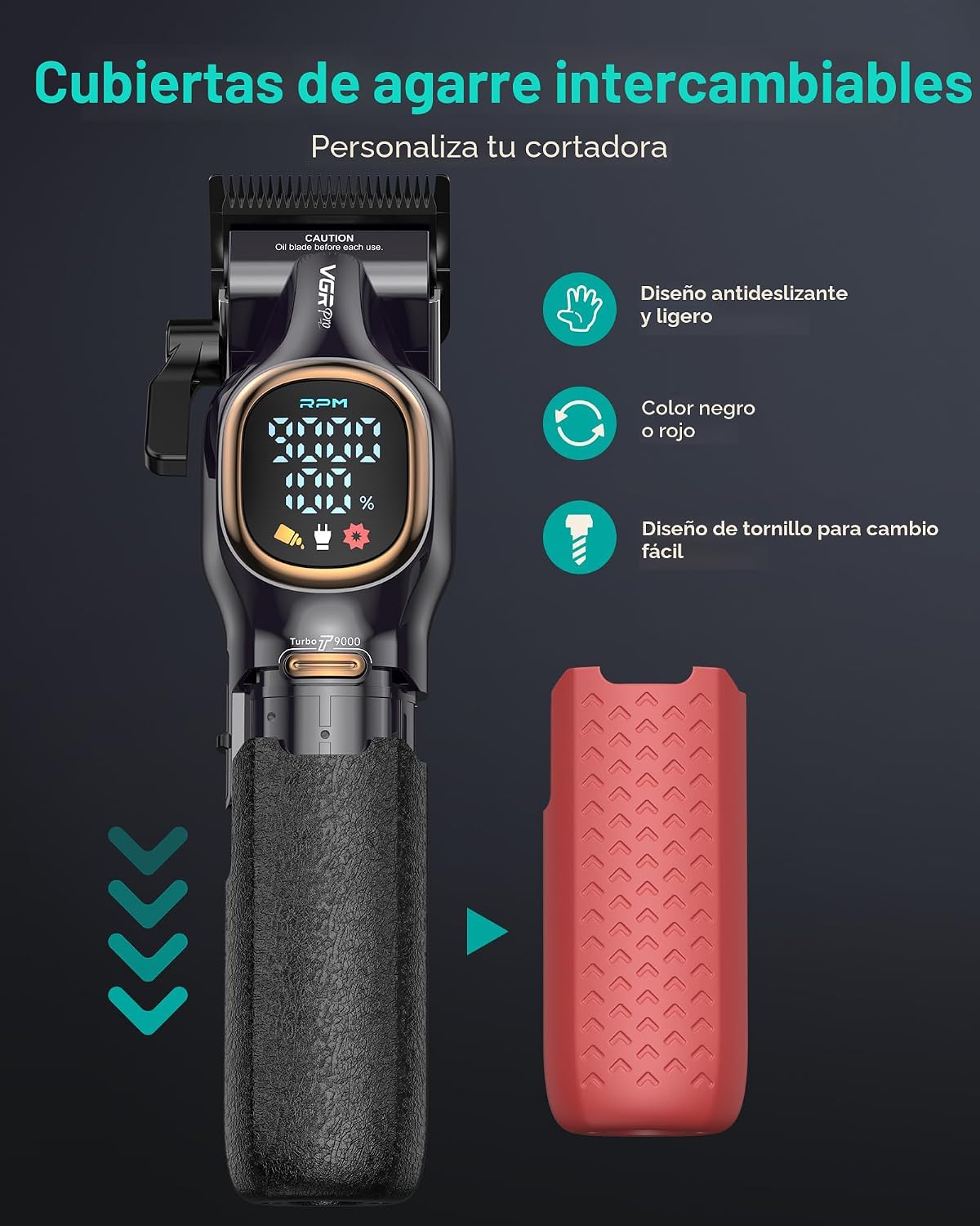 VGRPRO Cortadora de pelo profesional para hombres, juego de cortado...