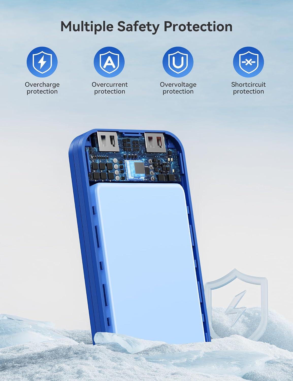 Cargador portátil Power Bank 10000mAh con cables integrados y enchu...