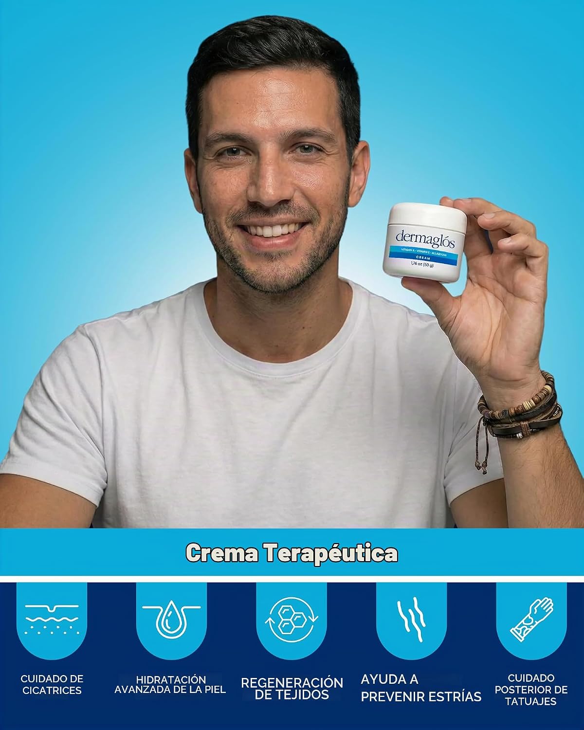 Dermaglós Crema hidratante, Prevención de estrías, Crema para cicat...