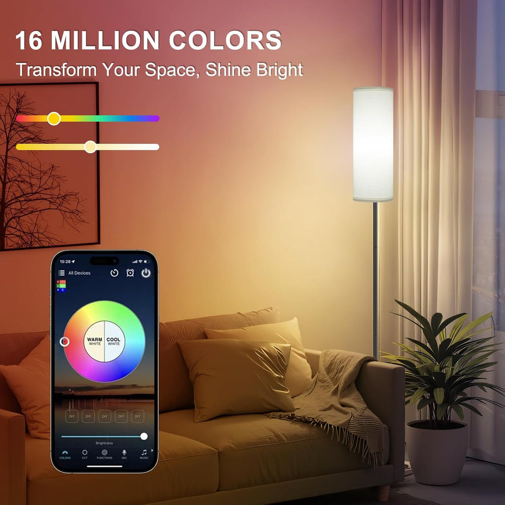 FRIDEKO HOME - Lámpara de pie, iluminación ambiental que cambia de...
