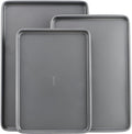GoodCook Everyday - Juego de 3 bandejas de acero al carbono antiadh...
