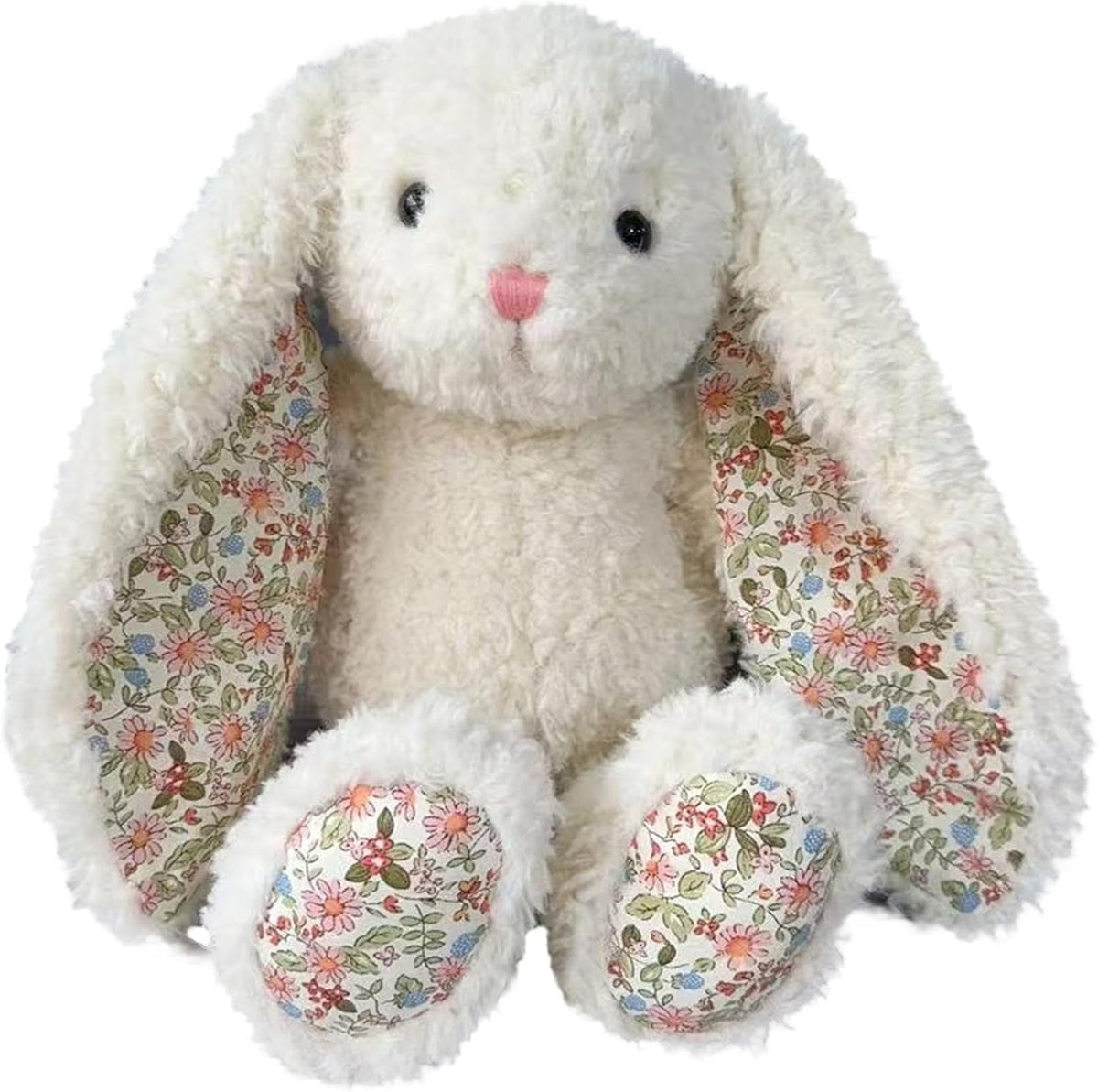 okegztoa Conejito floral de peluche, color crema, estilo francés, e...