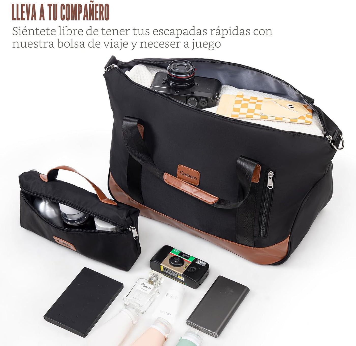 Cosbarn Juego de maletas de 5 piezas con ruedas, juego de maletas d...