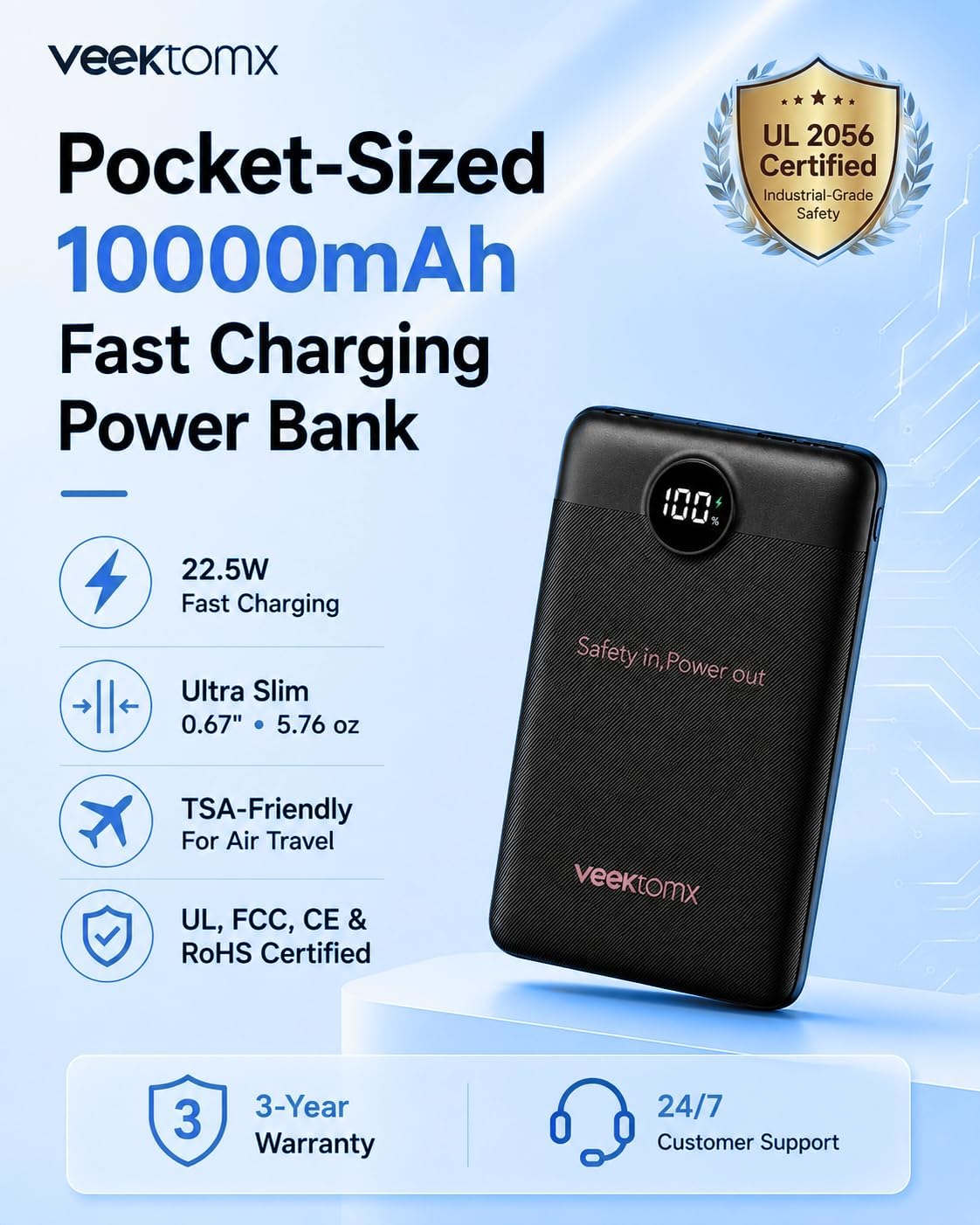 Cargador portátil 10000mAh, banco de energía ultra delgado de carga...