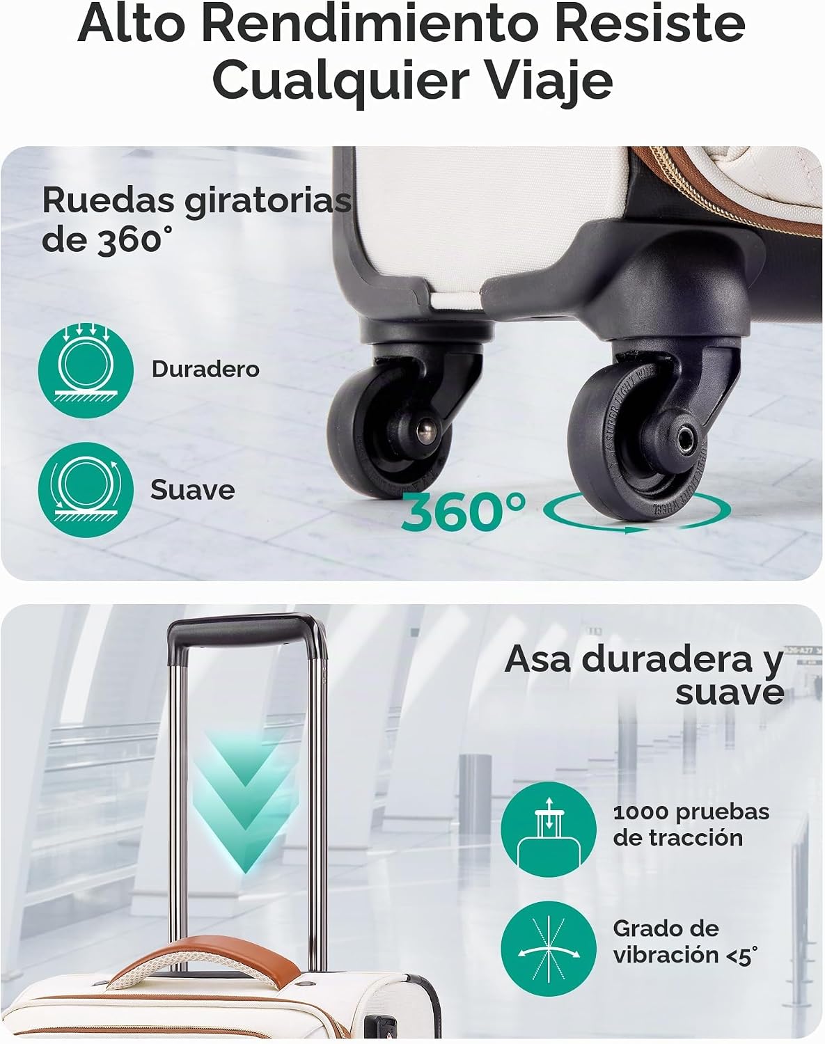 BAGSMART - Maleta de mano para debajo del asiento de 16 pulgadas, c...