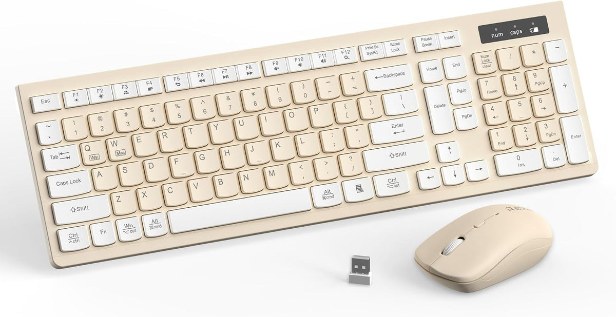 Teclado inalámbrico y mouse combinado silencioso para oficina y hog...