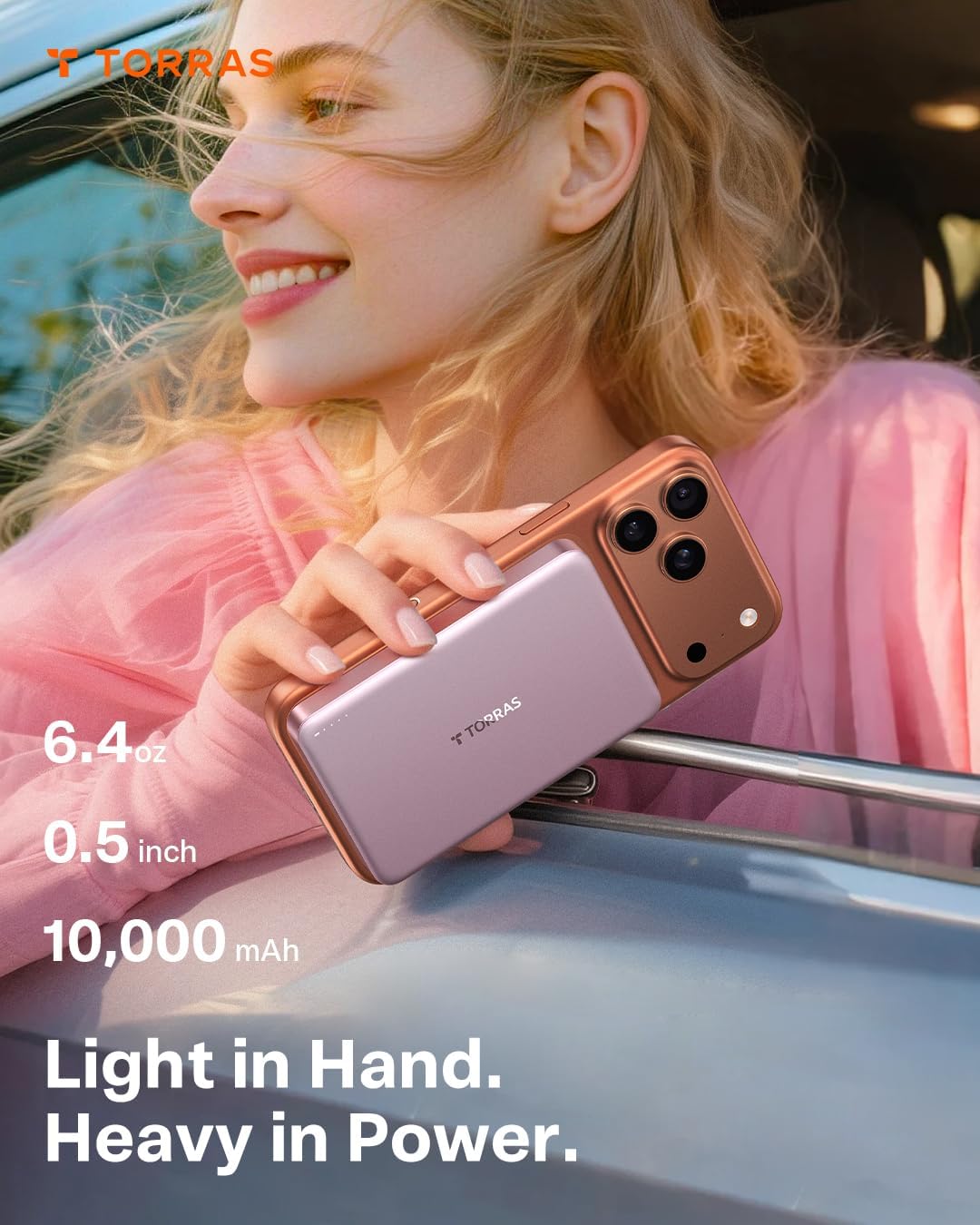 TORRAS MiniMag Power Bank, cargador portátil inalámbrico magnético...