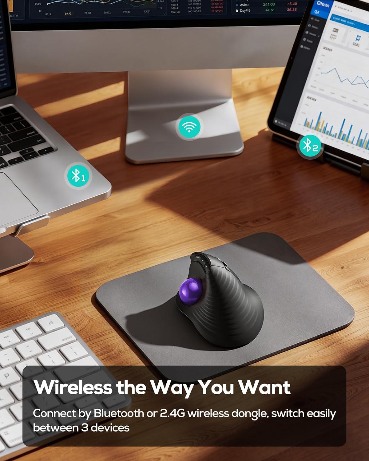 Nulea Control de pulgar de ratón de trackball vertical ergonómico |...