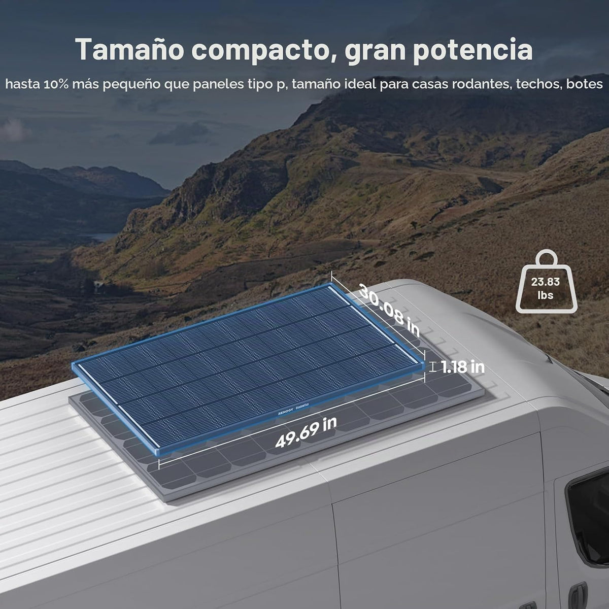 Panel solar Renogy ShadowFlux de 800 vatios, tipo N, 25% de alta ef...
