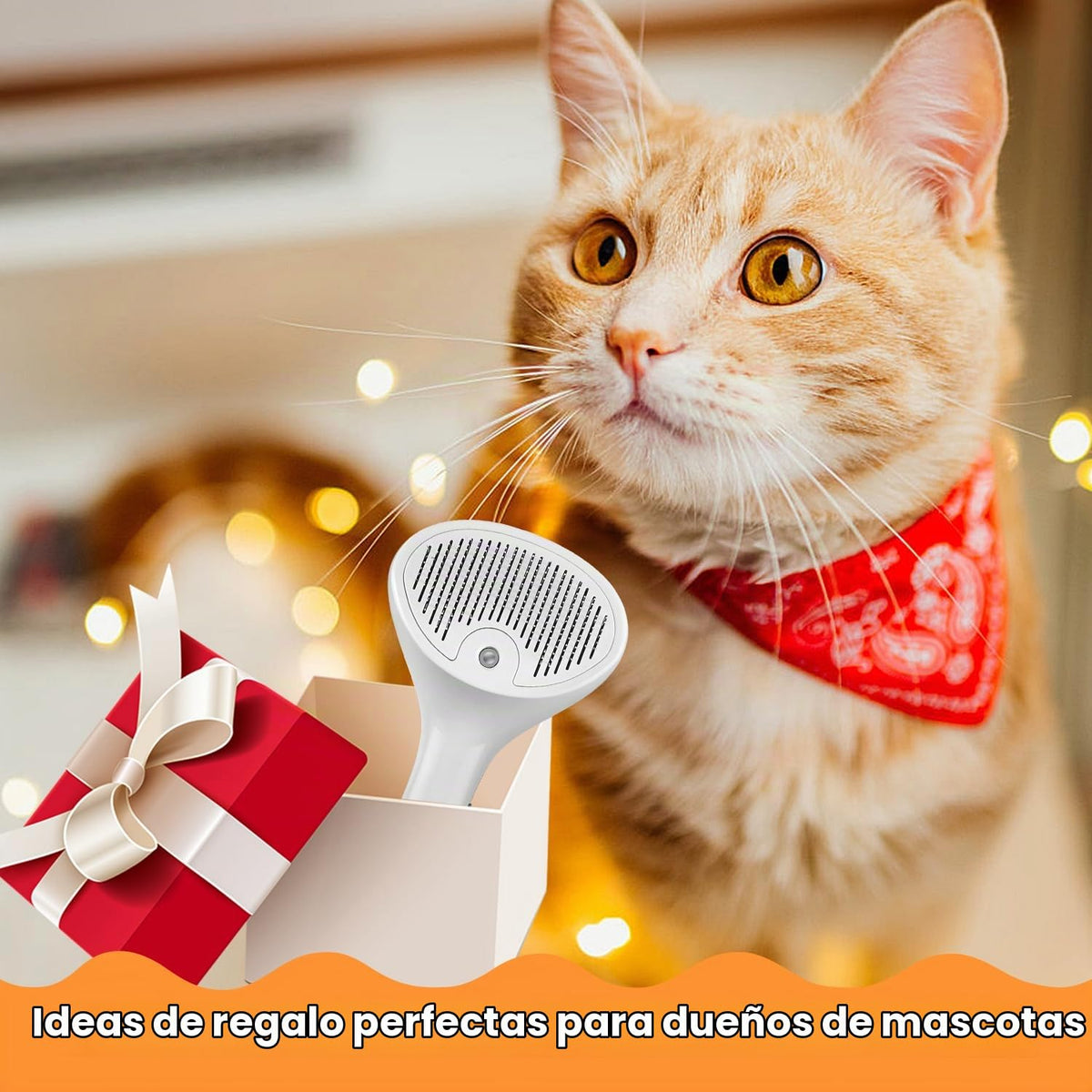 Cepillo de vapor para mascotas para perros y gatos, 4 en 1, cepillo...