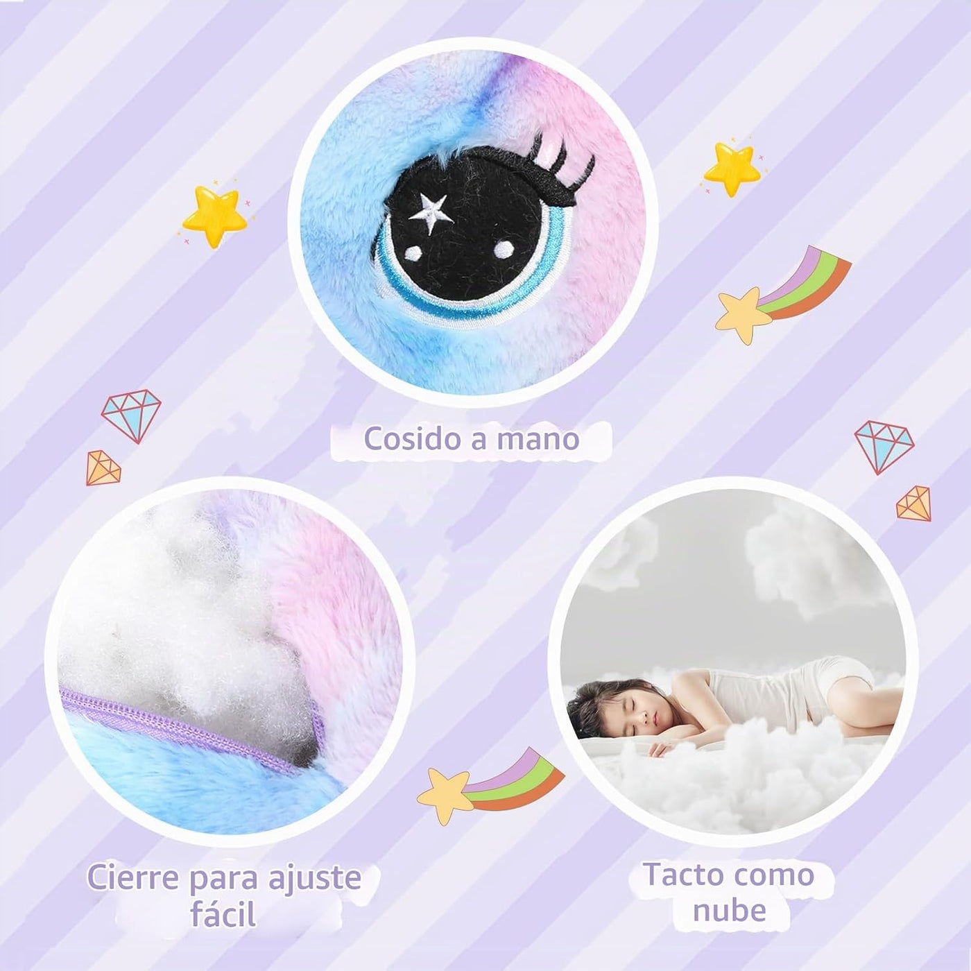 Muiteiur Animal de peluche de unicornio de 43.4 pulgadas, unicornio...