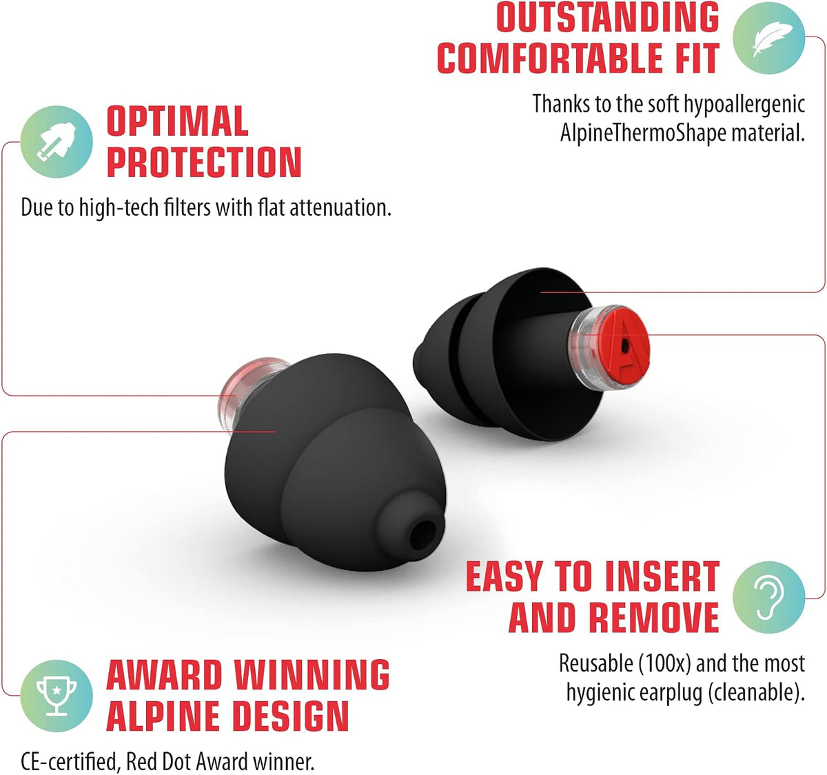 Alpine Formula 1 Tapones para los oídos, protección auditiva reutil...
