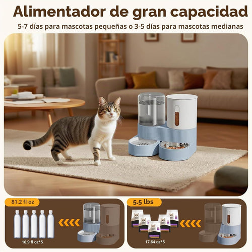 Alimentador automático de gravedad para perros y gatos, dispensador...
