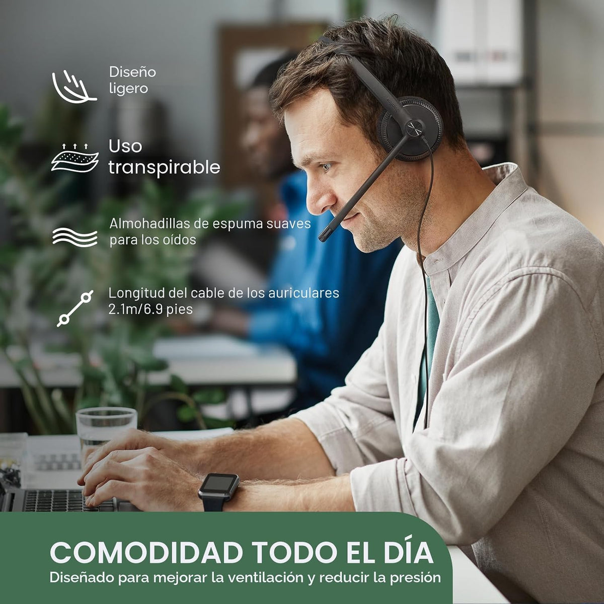 Auriculares con cable Yealink UH34 Lite, USB-A, micrófono con cance...