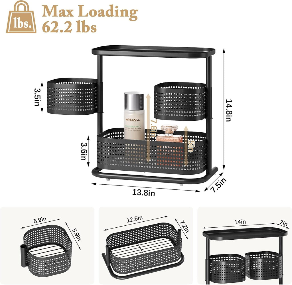 KINGRACK - Organizador de metal para mostrador de baño, estante gir...