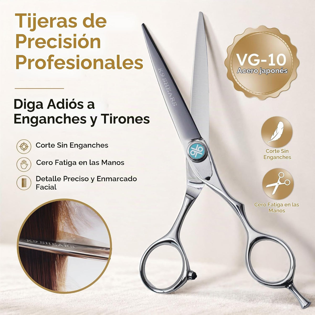 K9 Shears Juego de tijeras para el cabello de 6 pulgadas - Tijeras...