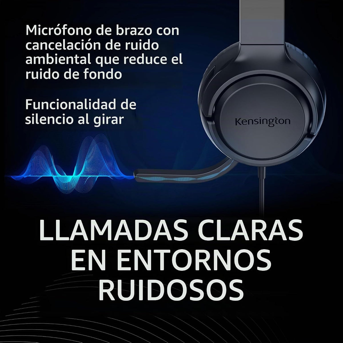 Kensington Auriculares intraurales H950 EQ USB-C\/USB-A con micrófo...