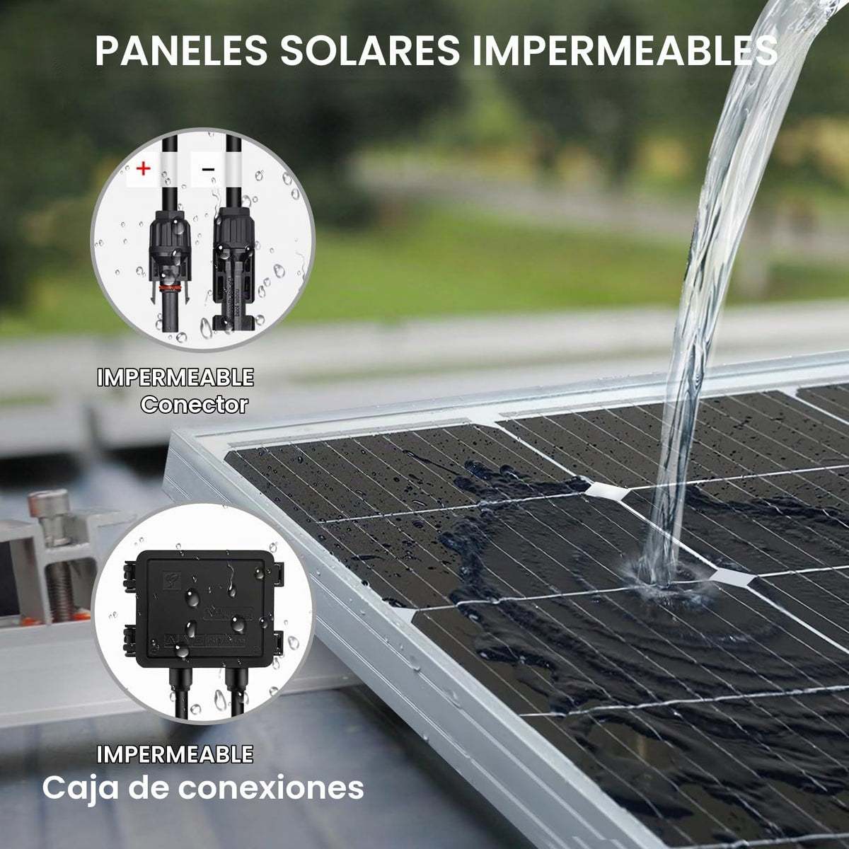 DOKIO - Kit de paneles solares de 200 W, 2 unidades de 100 W, sopor...