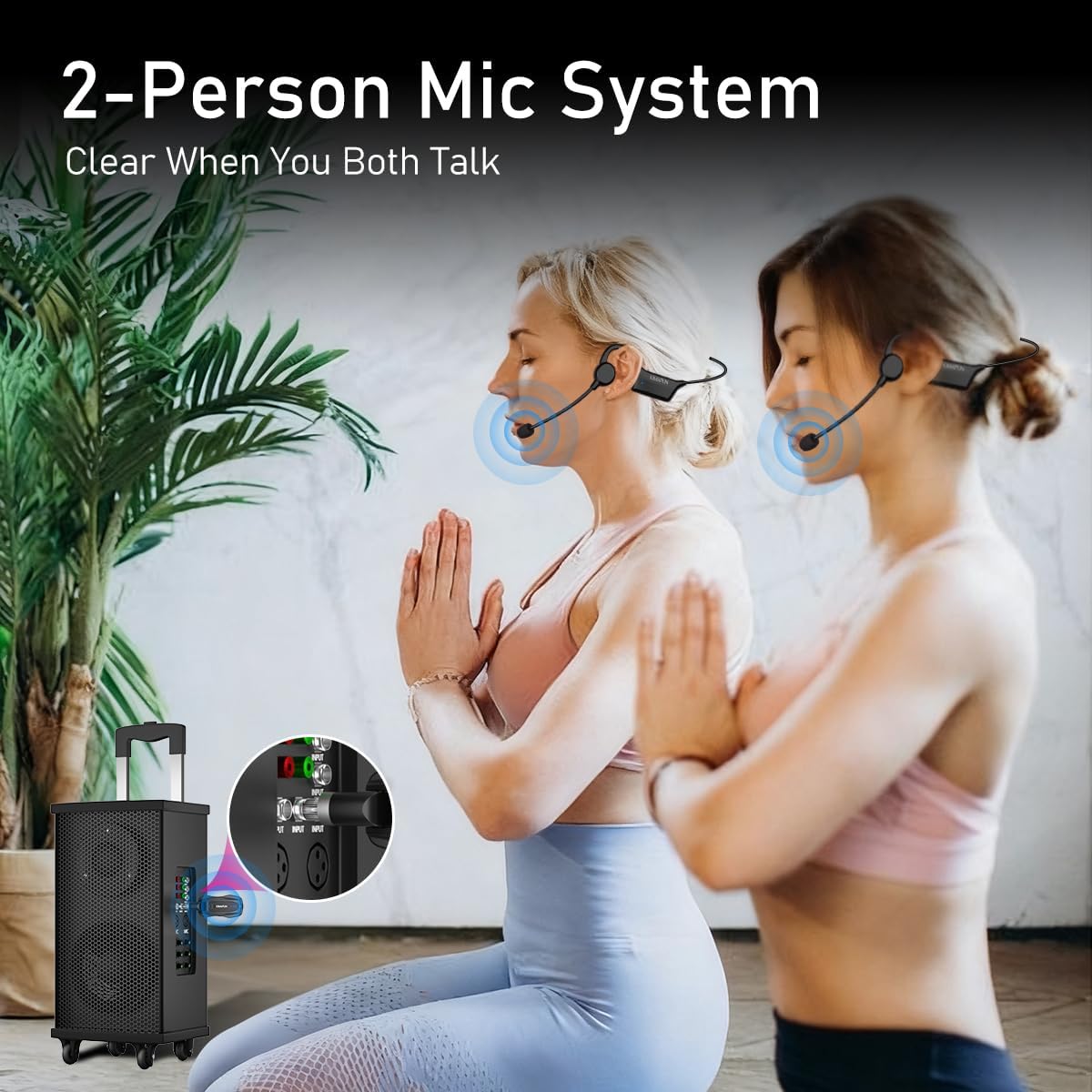 KIMAFUN 2.4G IP67 Micrófono inalámbrico impermeable para auriculare...
