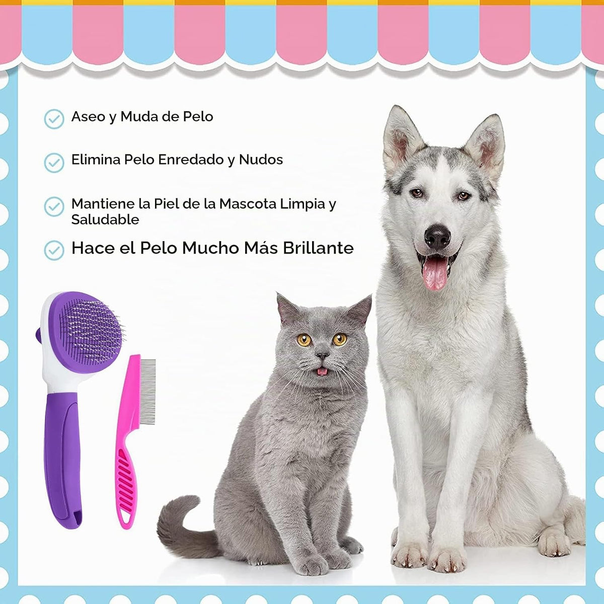 Cepillos para gatos de interior, cepillo de perro para quitar con p...