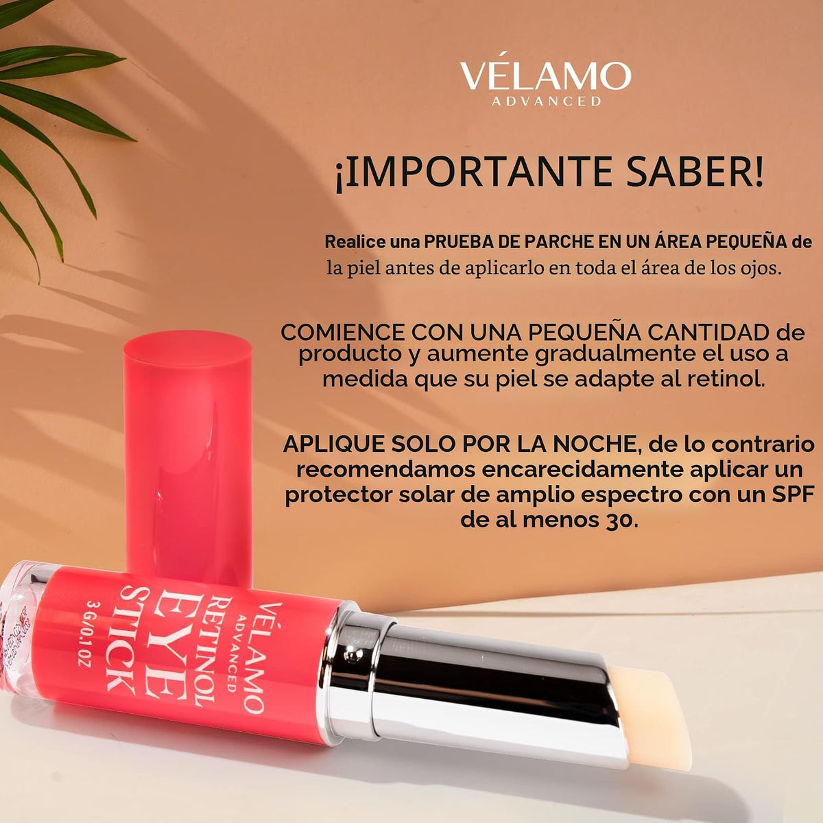 VELAMO ADVANCED Barra de ojos con retinol: bálsamo renovador y reaf...