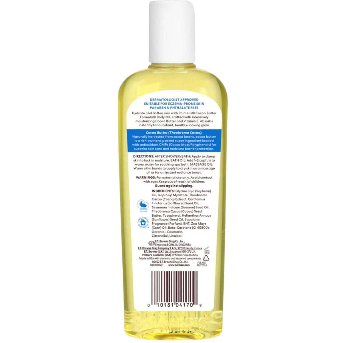 Palmer's Aceite corporal de fórmula de manteca de cacao, 8.50 o...