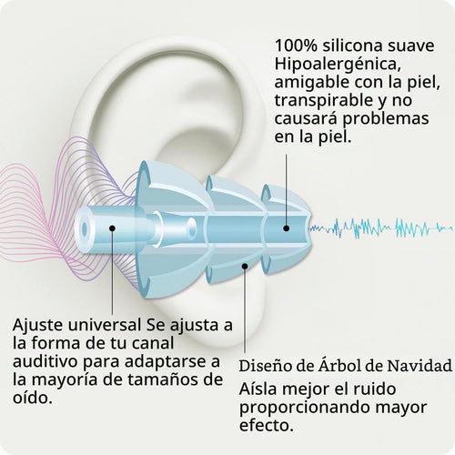 8 pares de tapones de silicona para los oídos, reducción de ruido p...