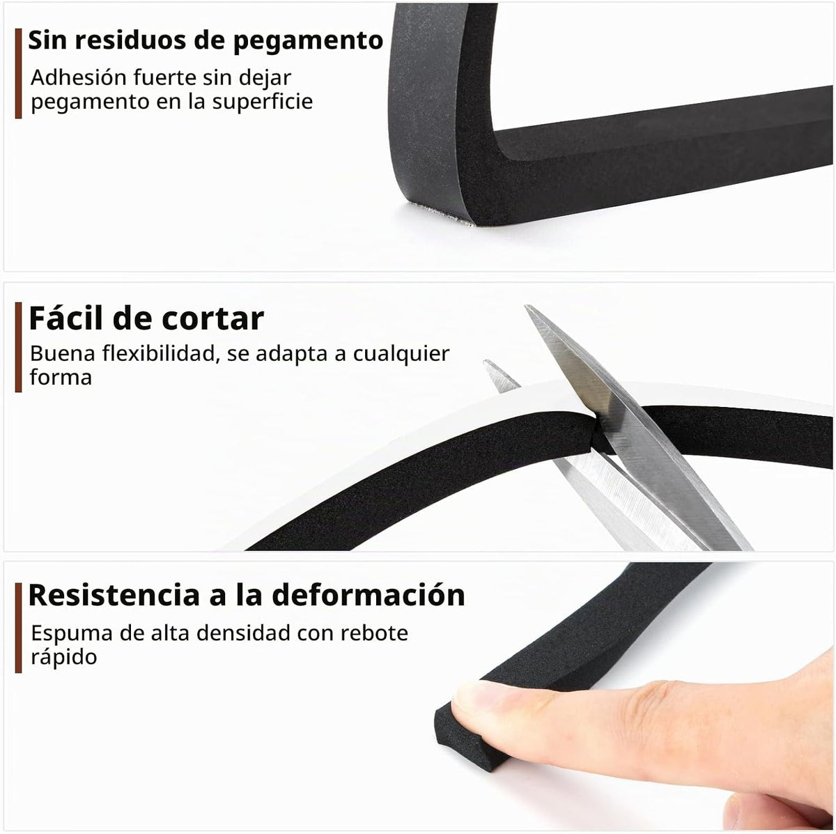 Yotache Cinta de Sellado de Espuma de 1\/2" x 3\/8", Burlet...