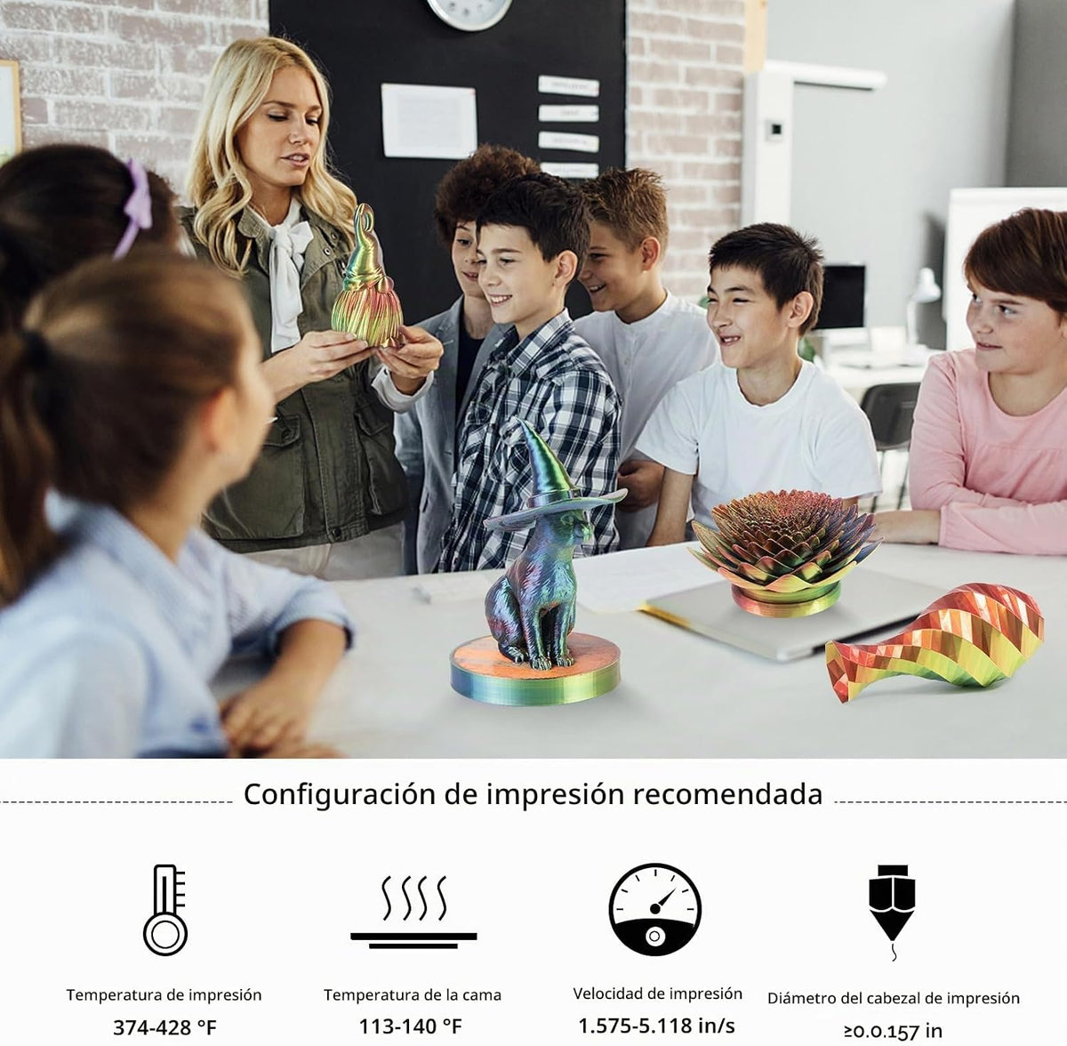 iSANMATE Filamento para Impresora 3D, Paquete de Filamento PLA Tri-...