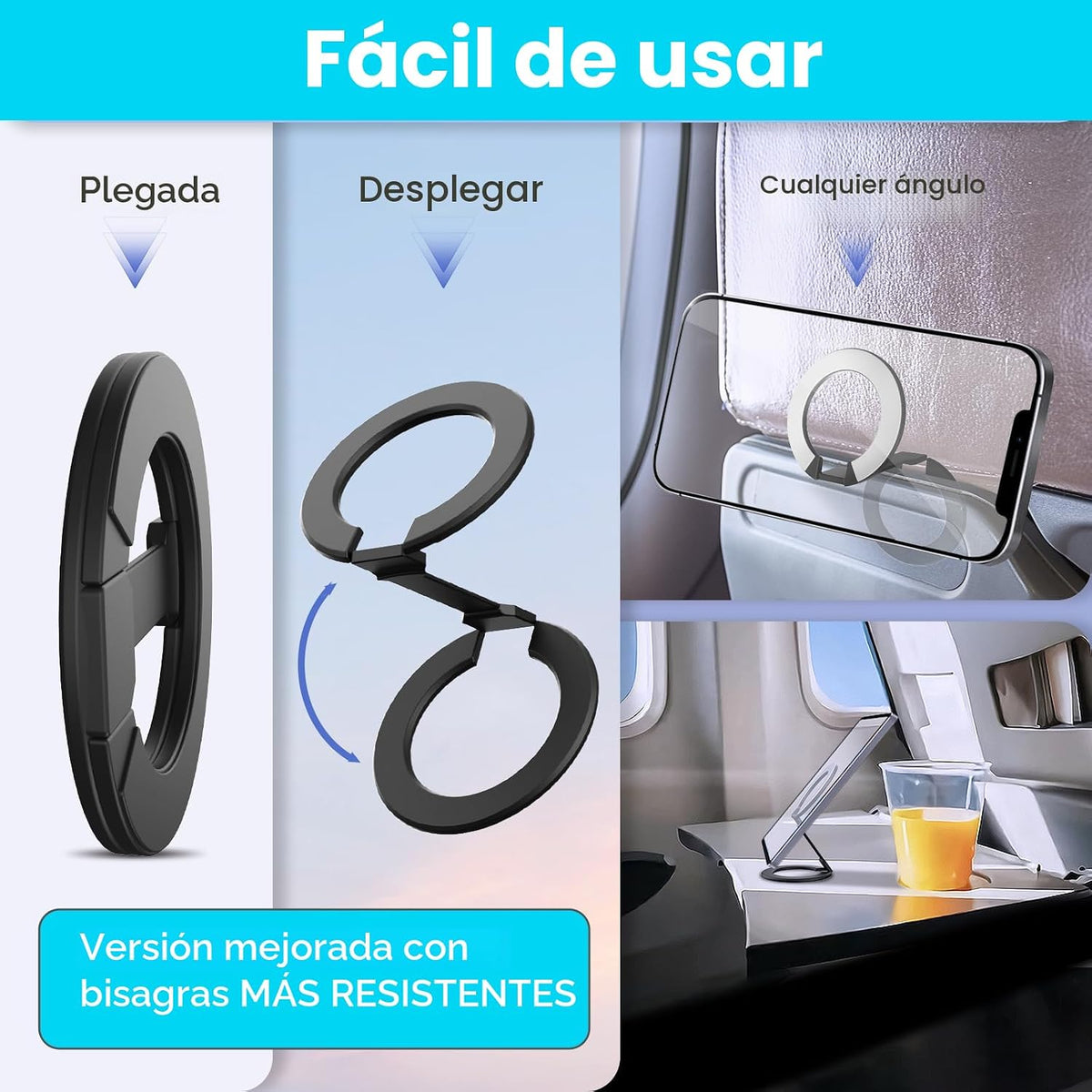 Mini soporte de teléfono para respaldo de asiento de avión, soporte...