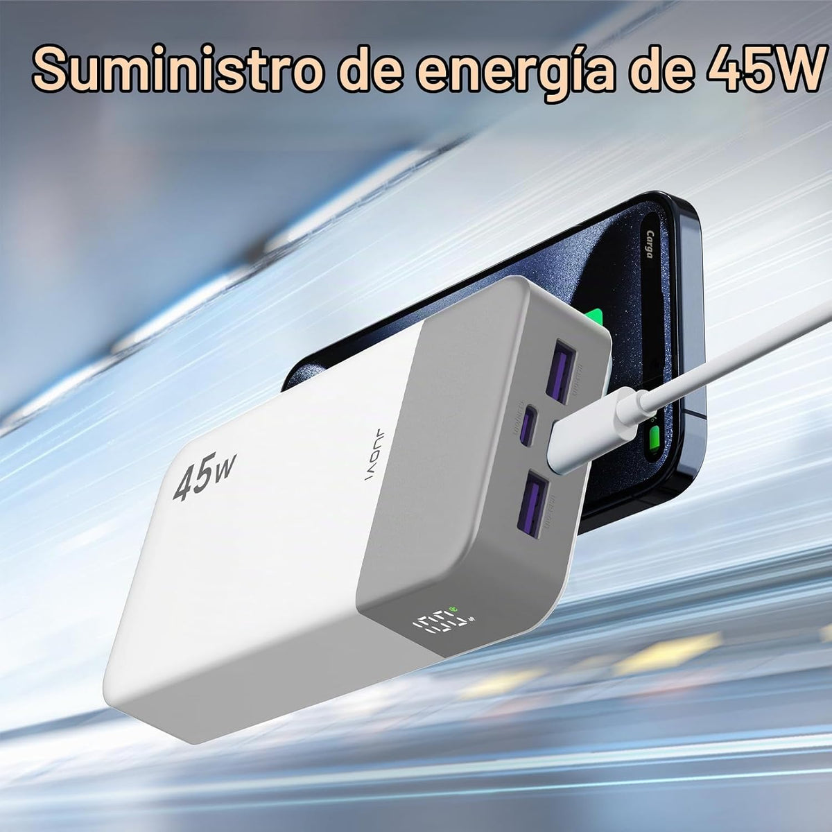 JUOVI Cargador portátil de banco de energía 45W 20000mAh | PD QC ca...